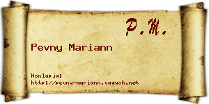 Pevny Mariann névjegykártya