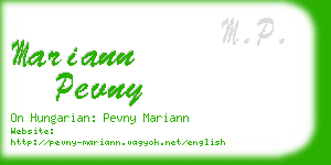 mariann pevny business card